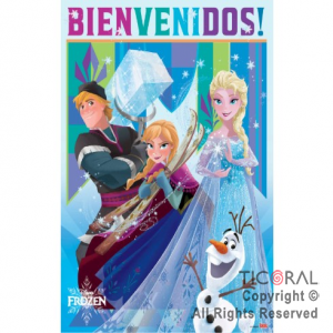 FROZEN AFICHE BIENVENIDOS CON RECORDATORIO X 2